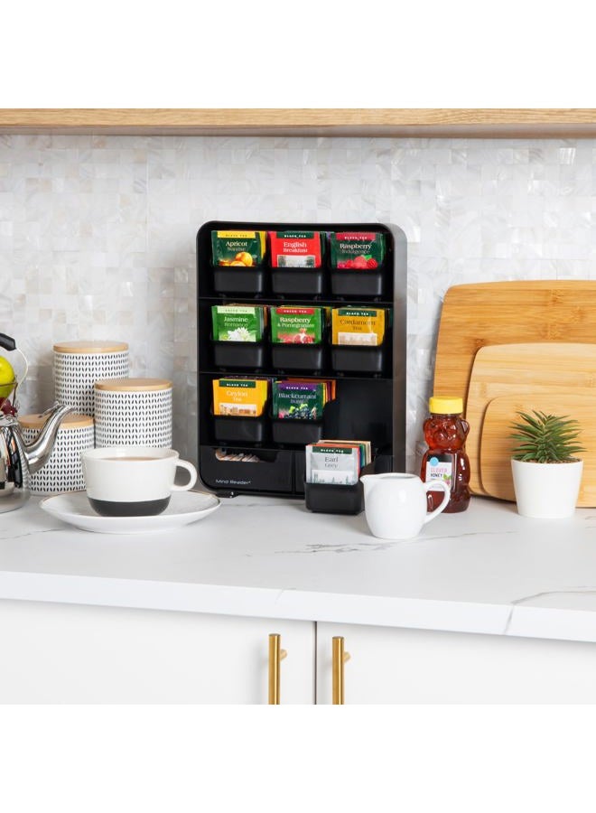 Mind Reader "Baggy" Tea Bag holder and Condiment Organizer, Black 4.33" L x 10.24" W x 13.11" H TBORG-BLK - Image 2